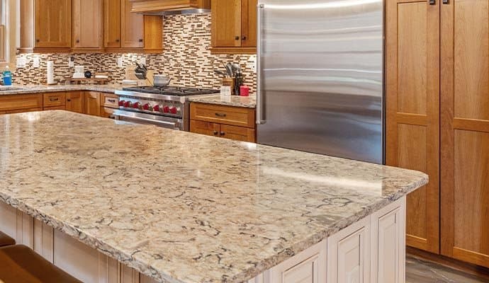 Professionally cleaned and polished countertop