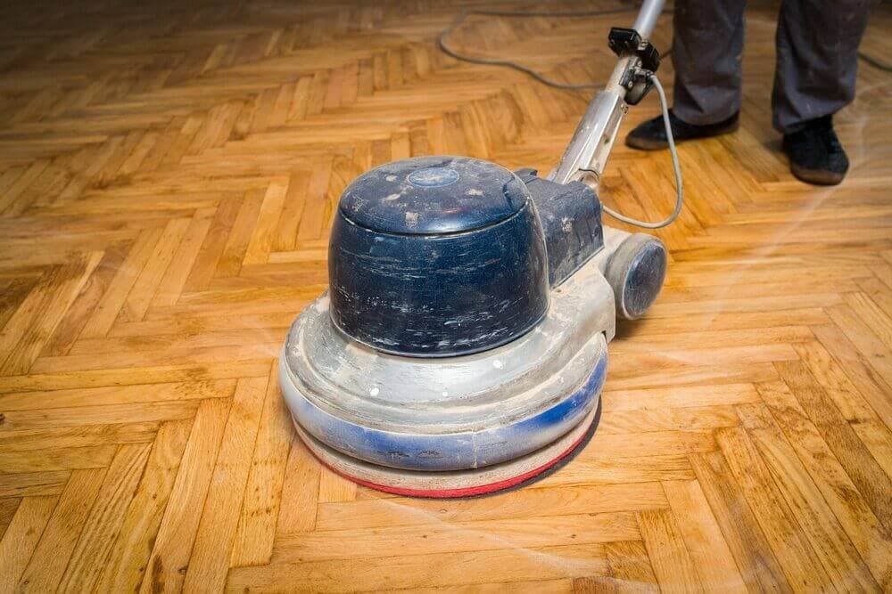 Cleaned and buffed hardwood floors with restored shine
