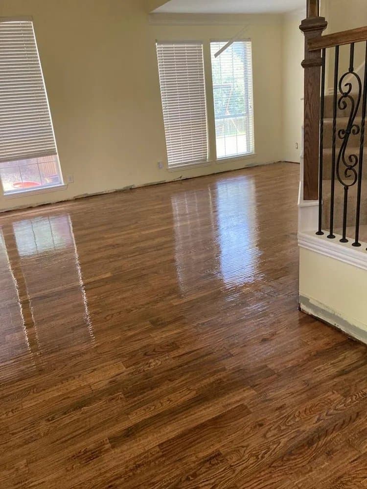Refinished hardwood floor detail