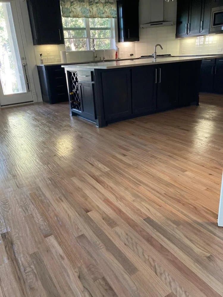 Hardwood floor restoration result